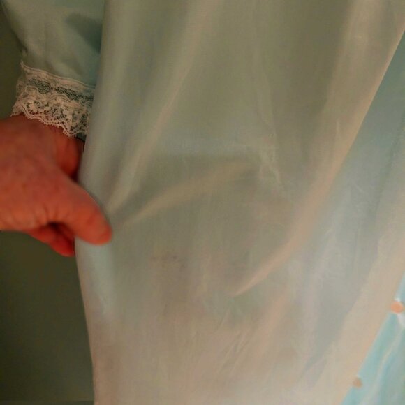 Komar Vintage Nylon Peignoir Nightown Robe Set Dainty Blue Feminine - Picture 12 of 12